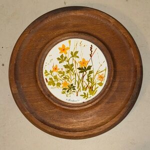 Vintage 1970’s Goodwood Wood and Ceramic Cheese Tray Japan